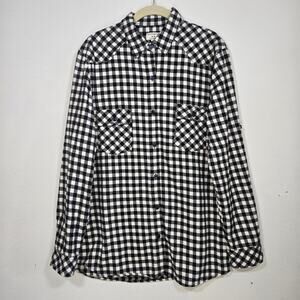 Matchstick Argus Adult Flannel Check Button Up Shirt. Size Large.